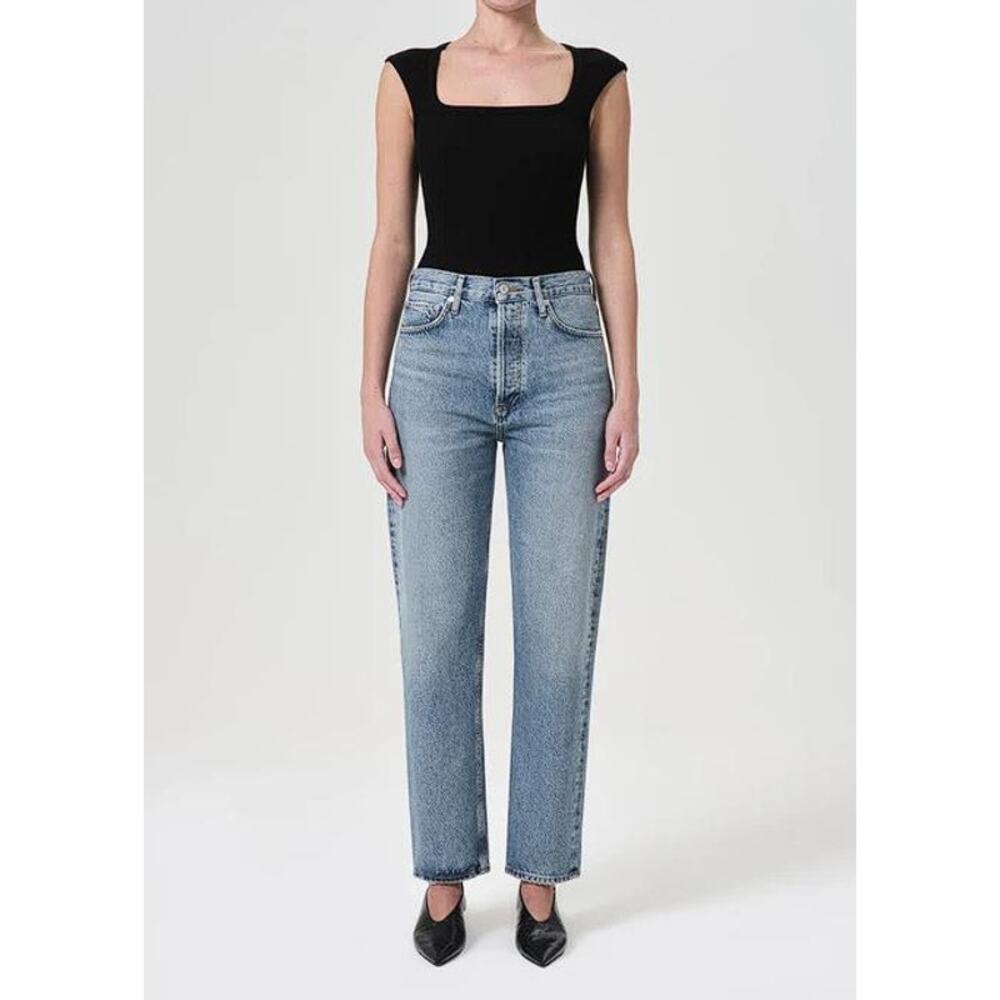 AGOLDE Women's 90's Pinch Waist High Rise Straight Size 28 In Navigate